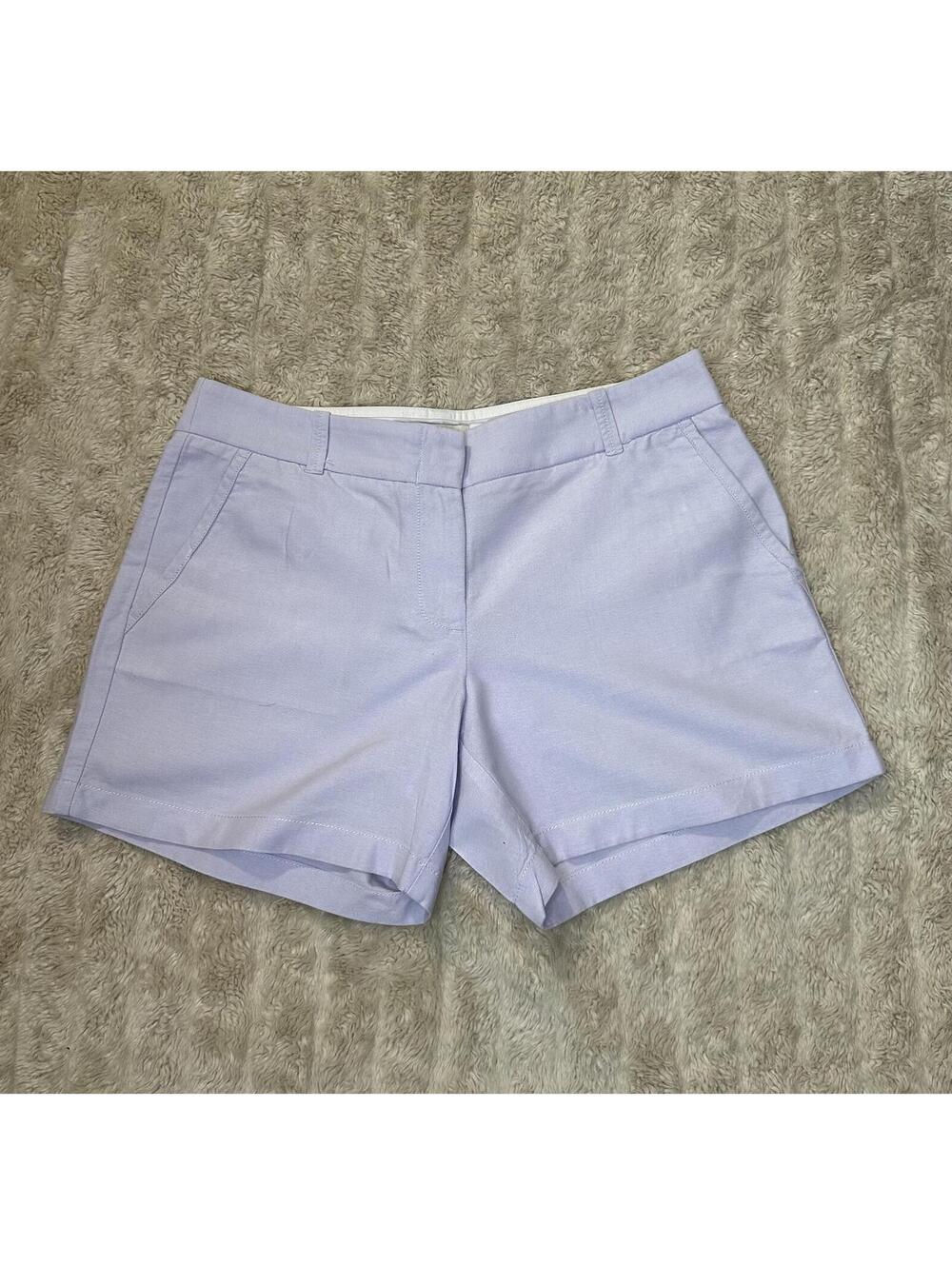 J.Crew Women's cotton chino shorts Size 6 lavender mid-rise classic preppy